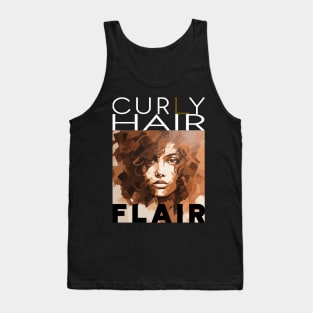 Curly hair flair style C - white text Tank Top